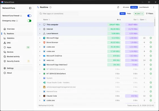 Realtime traffic in light mode